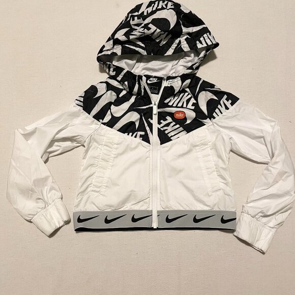 Nike Kids Sportswear Windrunner Jacket White Cj7426-104 Girls Size Small - Picture 1 of 16